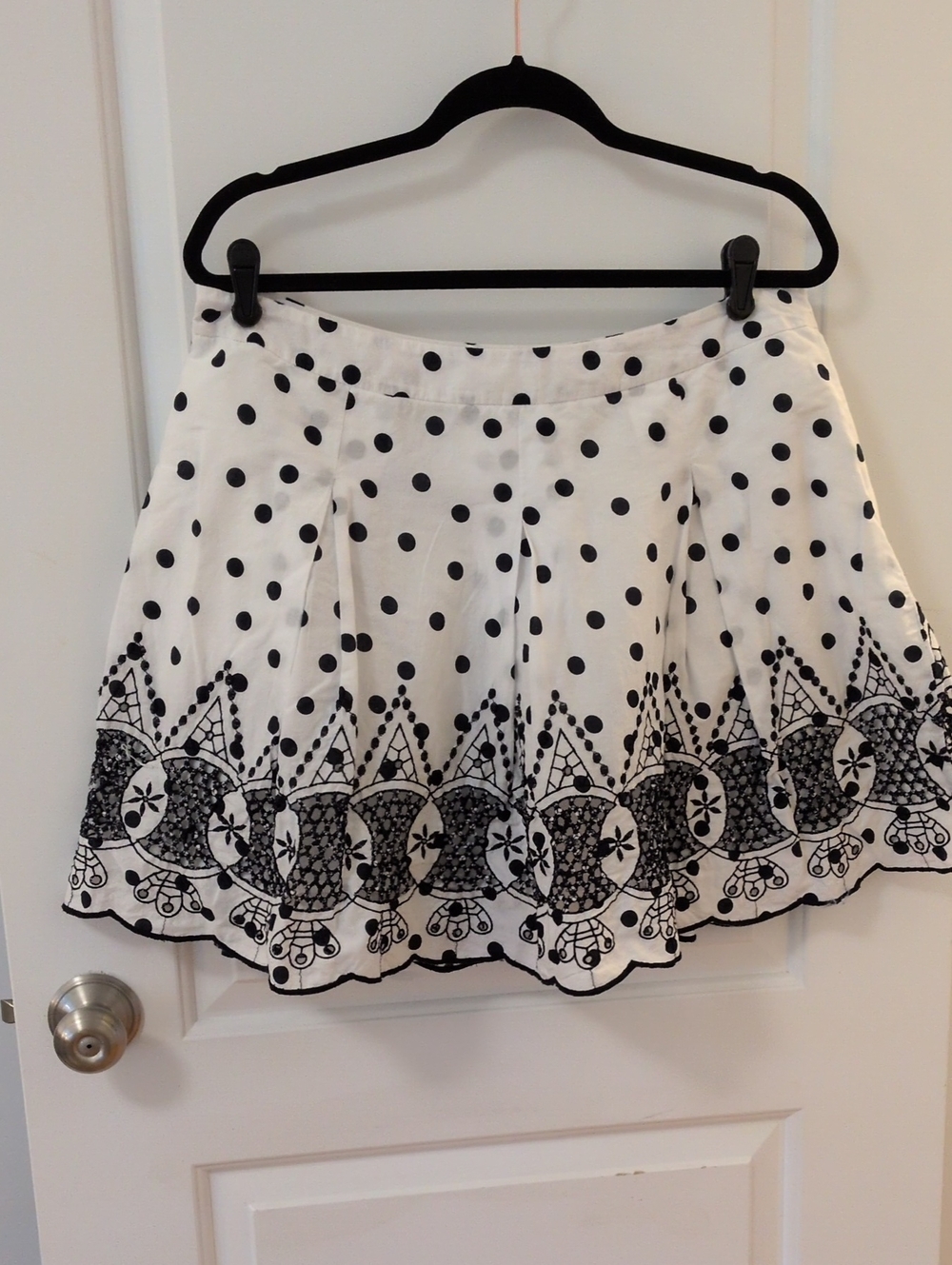 crown & ivy Polka Dot Cut Out Skirt